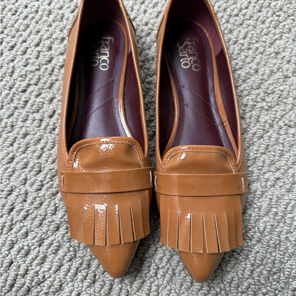 Franco Sarto Women's Brown Fringe Loafers